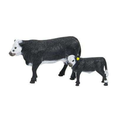 Bc Toy Black Baldy Cow &amp; Calf