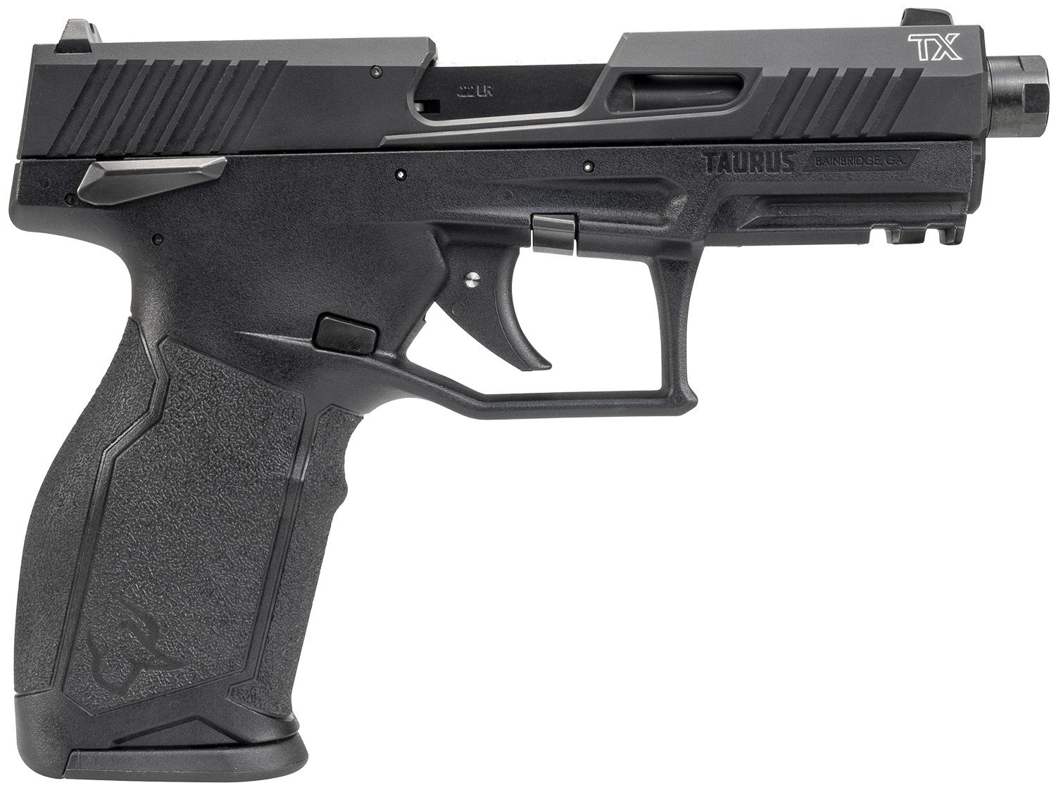 Taurus  TX22 Gen 2 Full Size Frame 22 LR 16+1/22+1 4.60" Matte Black Threaded Barrel, Black Hard Coat Anodized Serrated Slide, Adjustable Rear Sight, Black Polymer Frame w/Picatinny Rail