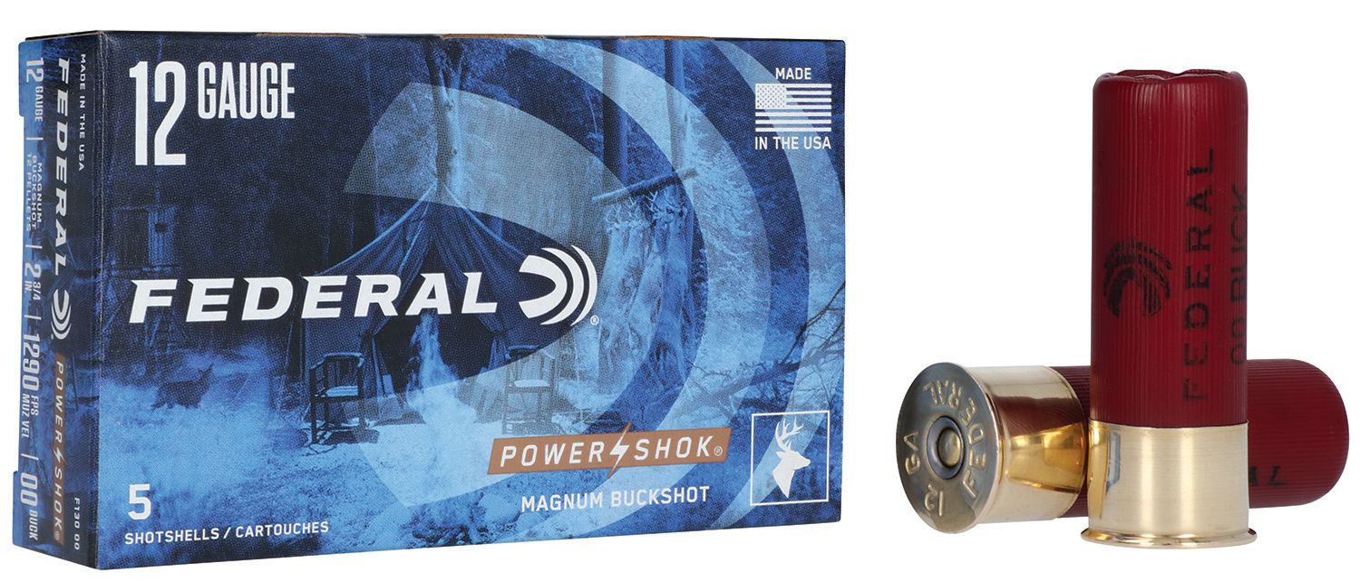 Federal F13000 Power-Shok Magnum 12Gauge 2.75" 12Pellets 1 7/16oz 00BuckShot 5 Per Box