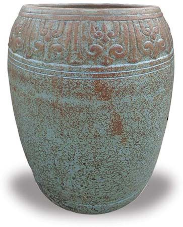 Flower Belly Planter Rustic Blue Large