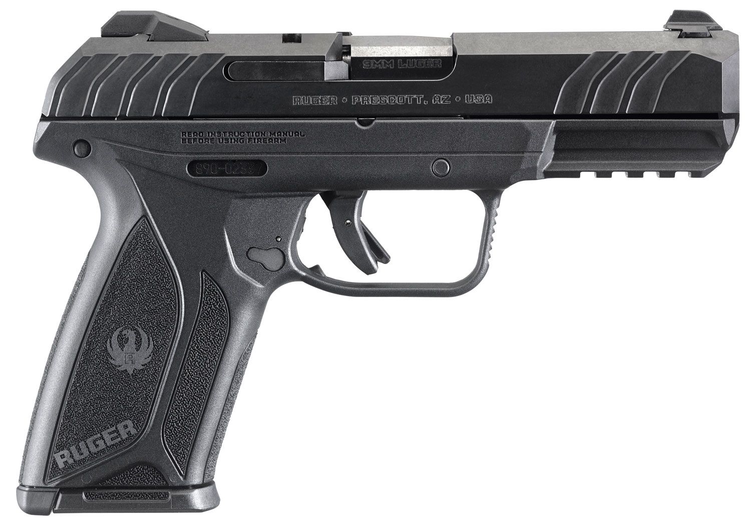 Ruger Security-9 9mm Luger 15+1 4" Black Steel Barrel, Black Oxide Serrated Steel Slide, Black Polymer Frame w/Picatinny Rail, Black Polymer Grip