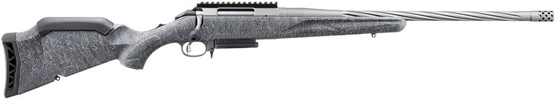 Ruger 46902 American II Full Size 308 Win 3+1 20" Gun Metal Gray Cerakote Spiral Fluted Threaded Barrel &amp; Alloy Steel Receiver w/Picatinny Rail, Gray Splatter Adj LOP Synthetic Stock