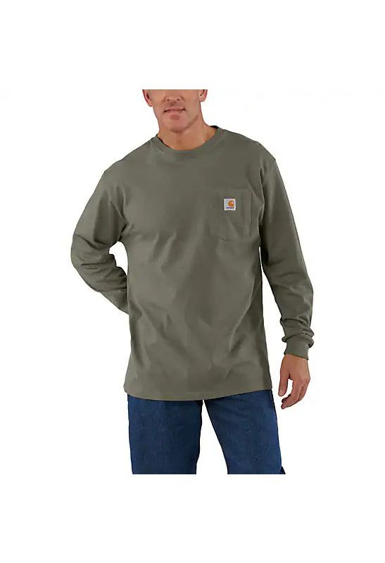 Carhartt Loose Fit LS Pocket Tee Green, Size: Medium