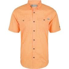 Drake Frat Gingham Checker S/S Orange
