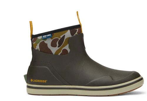 Lacrosse Alpha Deck Boot 6" Black Olive Camo, Size: 10.5M