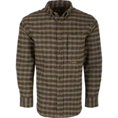 Drake Autumn Brushed Plaid LS Shirt Khaki