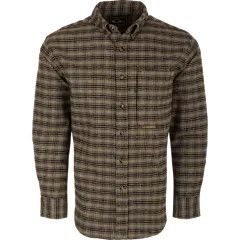 Drake Autumn Brushed Plaid LS Shirt Khaki