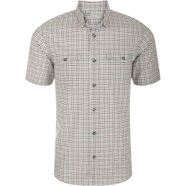 Drake Frat Tattersall Shirt S/S, Color: Windsor Wine, Size: Medium