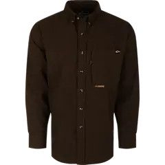 Drake Autumn Brushed LS Shirt Caviar Black