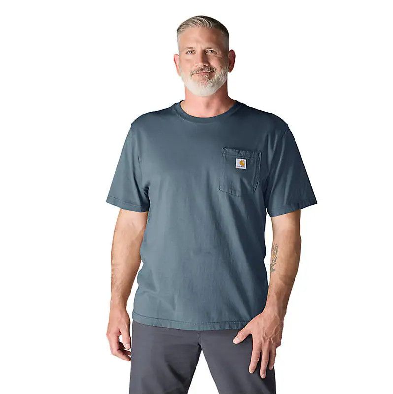 Carhartt Loose Fit SS Pocket K87, Color: BlueStone, Size: Medium