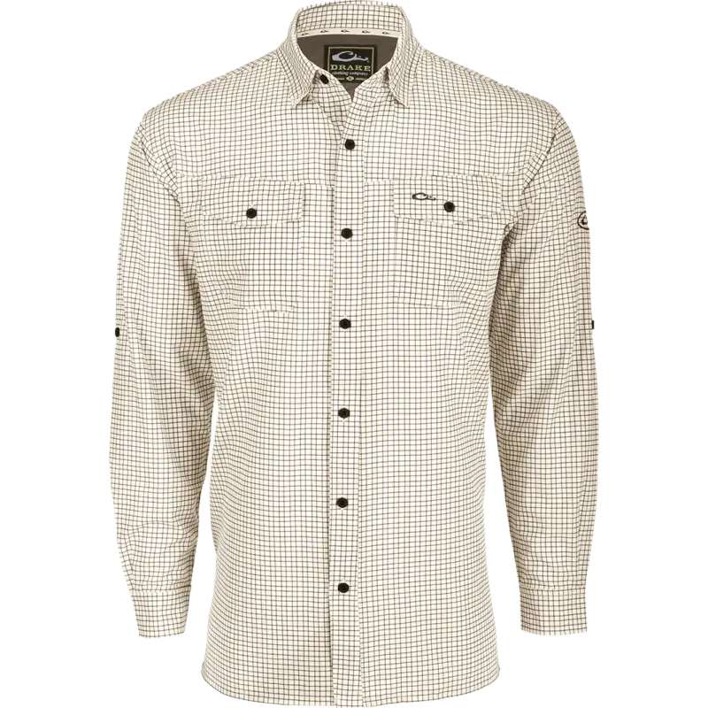 Drake Traveler Minigrid LS Shirt Rubber Gold