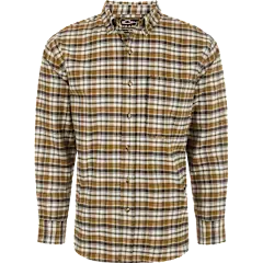 Drake Autumn Brushed Plaid LS Shirt Olive