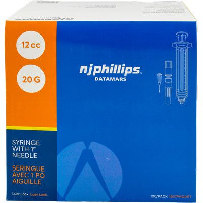 12cc Syringe w/Needle 20 gauge