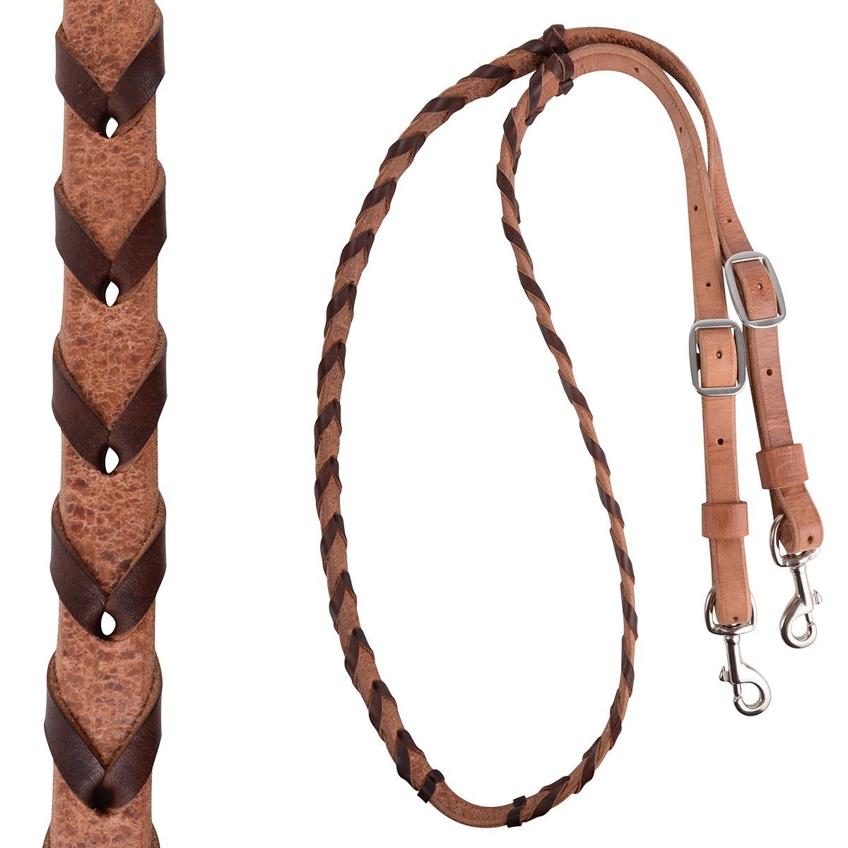 Barrel Reins 3/4" Latigo Chocolate Laced