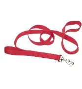 Leash Nylon DBL Red 1"x6'