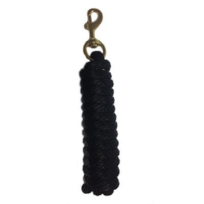 Lead Rope Poly w Brass Bolt Black 10'