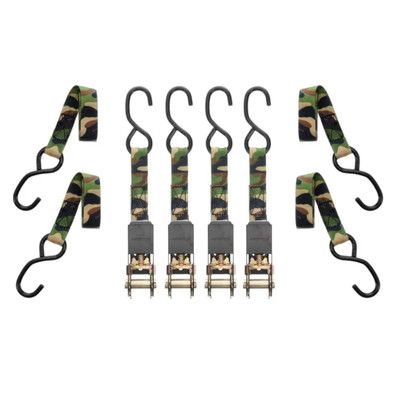 Ratchet Tie Down Strap 8' camo 4 pack
