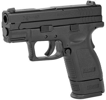 Springfield Armory  XD *CA Compliant Sub-Compact 40 S&amp;W 10+1, 3" Black Melonite Steel Barrel &amp; Serrated Steel Slide, Black Polymer Frame w/Picatinny Rail, Black Polymer Grip