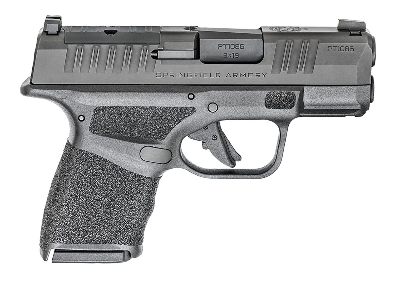 Springfield Armory Hellcat OSP Micro Compact 9mm Luger 13+1 3" Black Melonite Steel Barrel &amp; Optic Ready/Serrated Slide, Black Polymer Frame w/Picatinny Rail, Adaptive Texture Grip