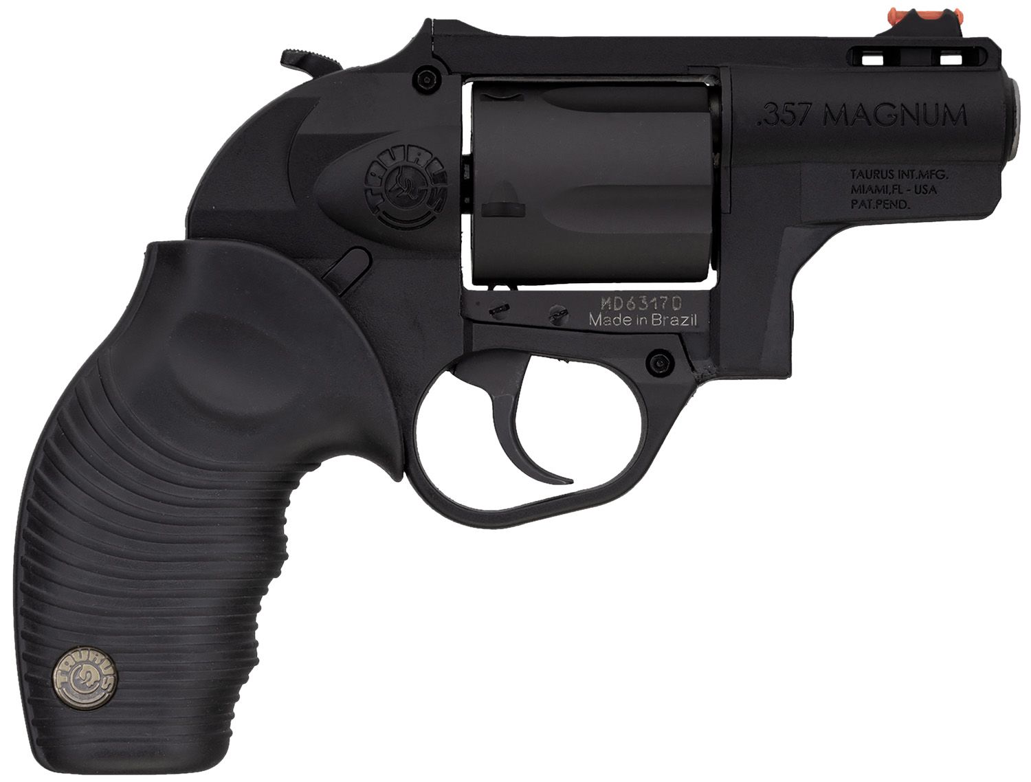Taurus  605 Poly Protector Small 357 Mag/38 Special +P 5 Shot 2" Black Stainless Steel Barrel, Matte Black Oxide Cylinder, Black Polymer Alloy Steel Frame, Black Ridge Rubber Grip, Transfer Bar Safety