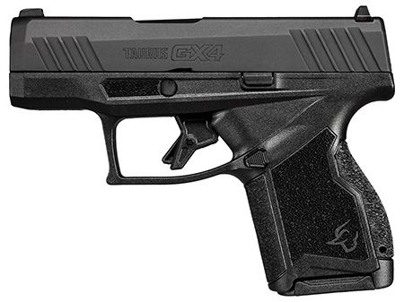 Taurus GX4 Micro-Compact Frame 9mm Luger 11+1 3.06" Satin Black DLC Stainless Steel Barrel, Black Nitride Serrated Alloy Steel Slide, Matte Stainless Steel Frame, Black Polymer w/Interchangeable Backs