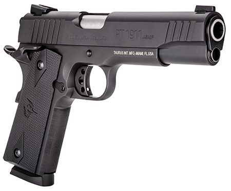 Taurus 1911 Full Size 45 ACP 8+1 5" Matte Stainless Steel Barrel, Matte Black Serrated Steel Slide &amp; Frame, Black Checkered Polymer Grip, Right Hand