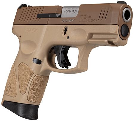 Taurus  G3C *MA Compliant Stainless Steel Frame 9mm Luger 10+1 3.26" Matte Stainless Steel Barrel, Coyote Cerakote Serrated Steel Slide, Tan Polymer Frame w/Picatinny Rail, Polymer Grip, Right Hand