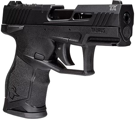 Taurus TX22C Compact Frame 22 LR 13+1 3.60" Matte Black Steel Threaded Barrel, Black Hard Coat Anodized Lightening Cut/Optic Ready/Serrated Slide, Black Polymer Frame w/Picatinny Rail, Black Polymer G