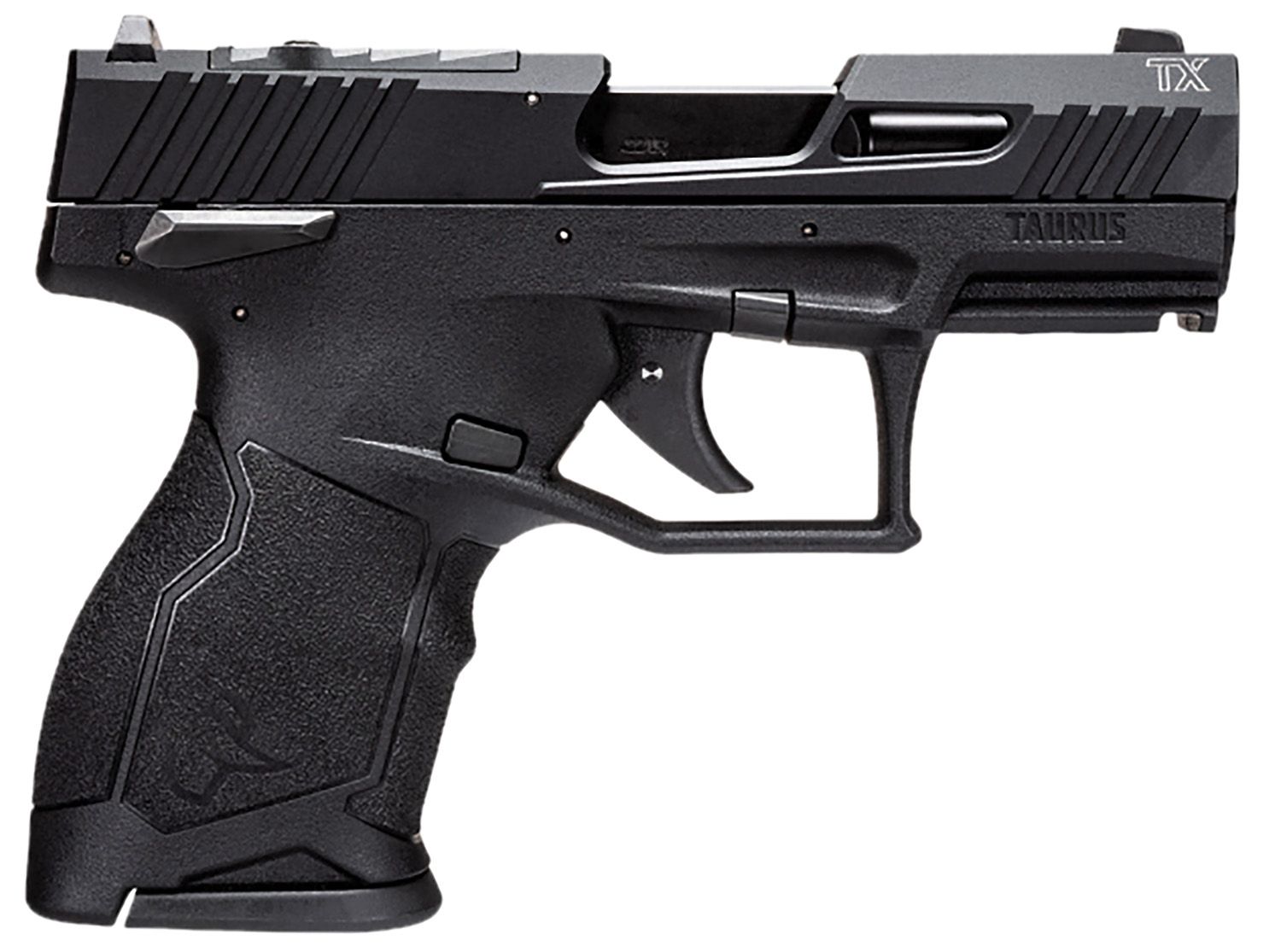 Taurus TX22C Compact Frame 22 LR 13+1 3.60" Matte Black Steel Threaded Barrel, Black Hard Coat Anodized Lightening Cut/Optic Ready/Serrated Slide, Black Polymer Frame w/Picatinny Rail, Black Polymer G