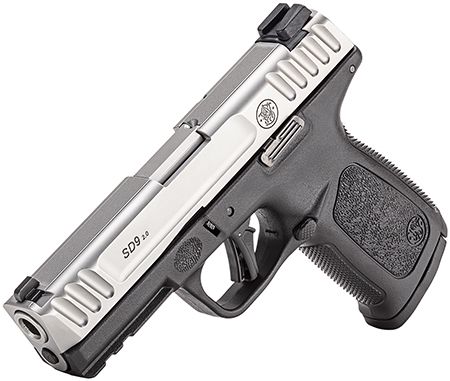 S&amp;W SD9 2.0 Compact Frame 9mm Luger 16+1, 4" Stainless Steel Barrel, Satin Stainless Steel Serrated Slide, Black Polymer Frame w/Picatinny Rail, Black Textured Polymer Grip