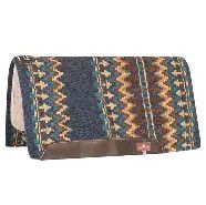 Classic Wool Top Saddle Pad 34x38 Navy Chestnut