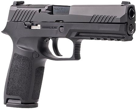 Sig Sauer P320 Full Size Frame 9mm Luger 17+1 4.70" Black DLC Carbon Steel Barrel, Black Nitron Optic Ready/Serrated Stainless Steel Slide, Black Stainless Steel Frame w/Picatinny Rail, Black Polymer 