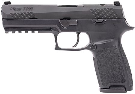 Sig Sauer P320 Full Size Frame 9mm Luger 17+1 4.70" Black DLC Carbon Steel Barrel, Black Nitron Optic Ready/Serrated Stainless Steel Slide, Black Stainless Steel Frame w/Picatinny Rail, Black Polymer 