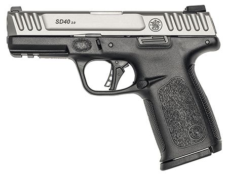 S&amp;W SD40 2.0 Compact Frame 40 S&amp;W 14+1 4" Stainless Steel Barrel, Satin Serrated Stainless Steel Slide, Black Polymer Frame w/Picatinny Rail, Textured Grip