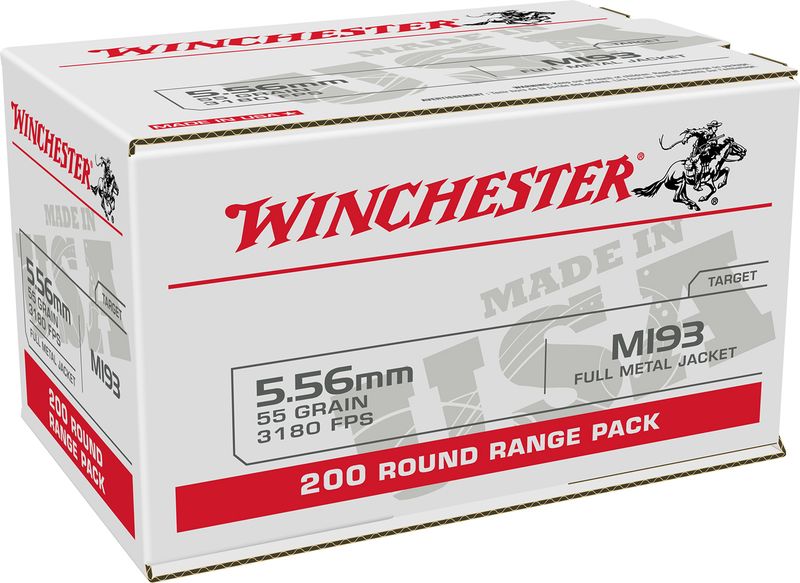 Winchester Ammo USA M193 5.56x45mmNATO 55gr FMJ 200 Per Box
