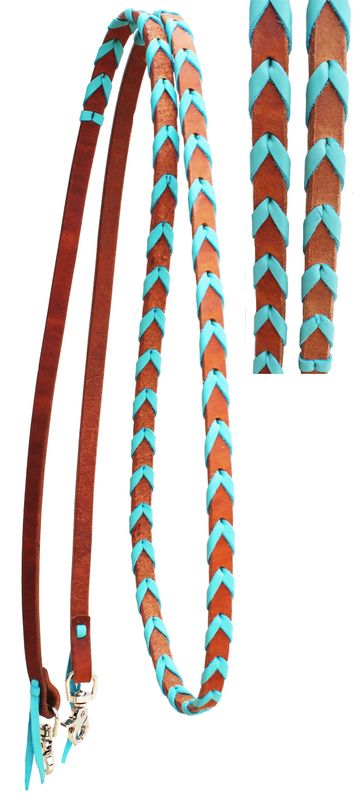 Barrell Reins 3/4" Turquoise Lace