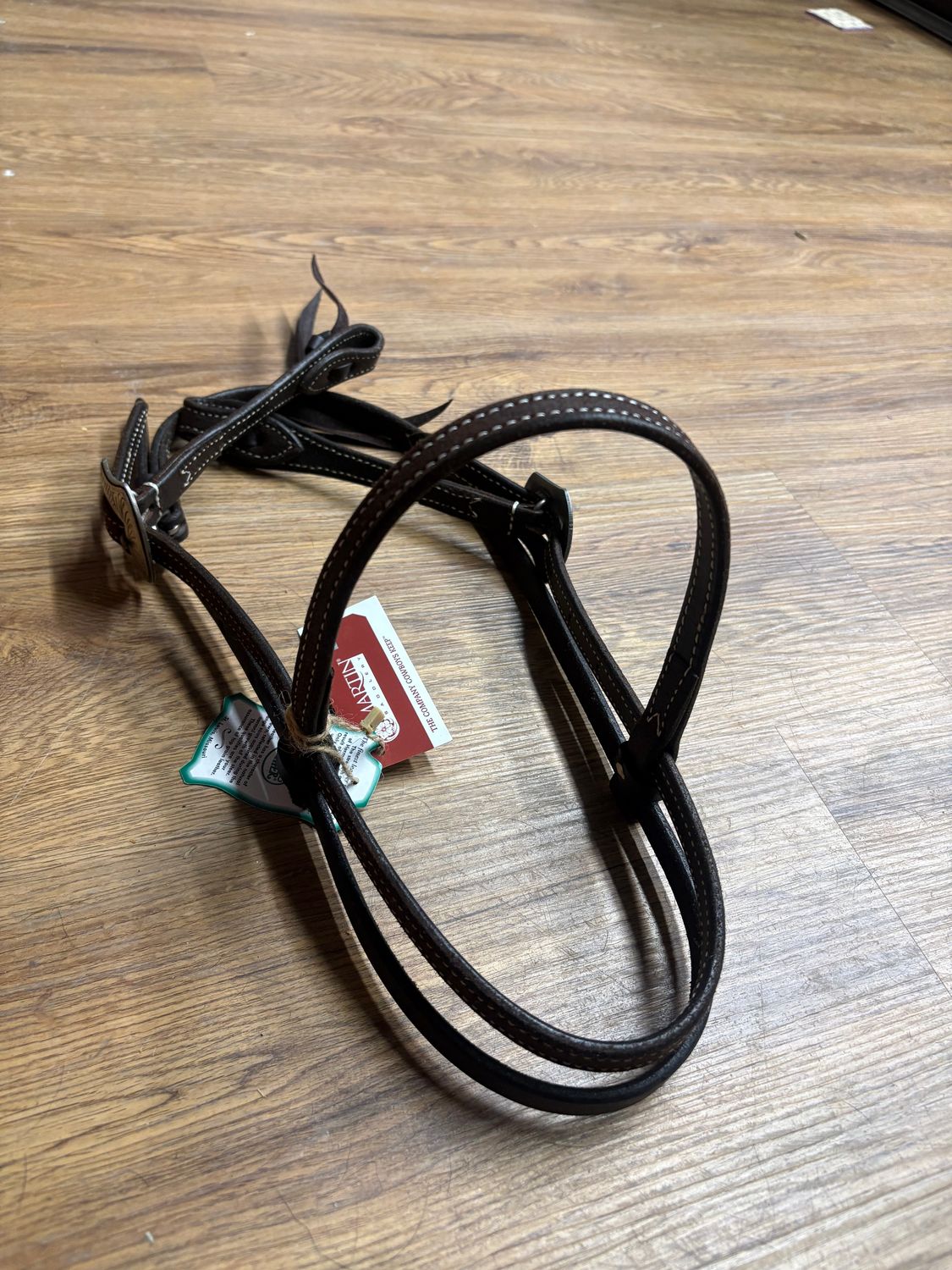 Laramie Buckle Chocolate Roughout Leather Browband Headstall