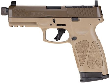 Taurus 1G3P941TAC G3 T.O.R.O. Tactical Full Size Frame 9mm Luger 17+1 4" Black DLC Threaded Barrel, Patriot Brown Cerakote Optic Cut/Serrated Alloy Steel Slide, Flat Dark Earth Polymer Frame w/Picatin