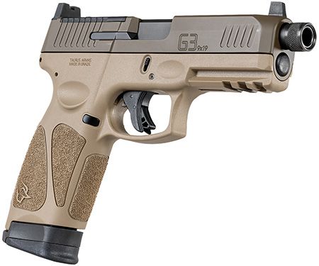 Taurus 1G3P941TAC G3 T.O.R.O. Tactical Full Size Frame 9mm Luger 17+1 4" Black DLC Threaded Barrel, Patriot Brown Cerakote Optic Cut/Serrated Alloy Steel Slide, Flat Dark Earth Polymer Frame w/Picatin