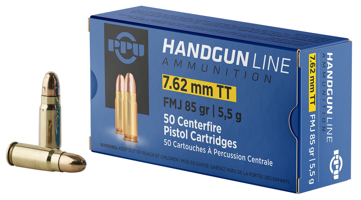 PPU PPH7TF Handgun 7.62x25mmTokarev 85gr Full Metal Jacket