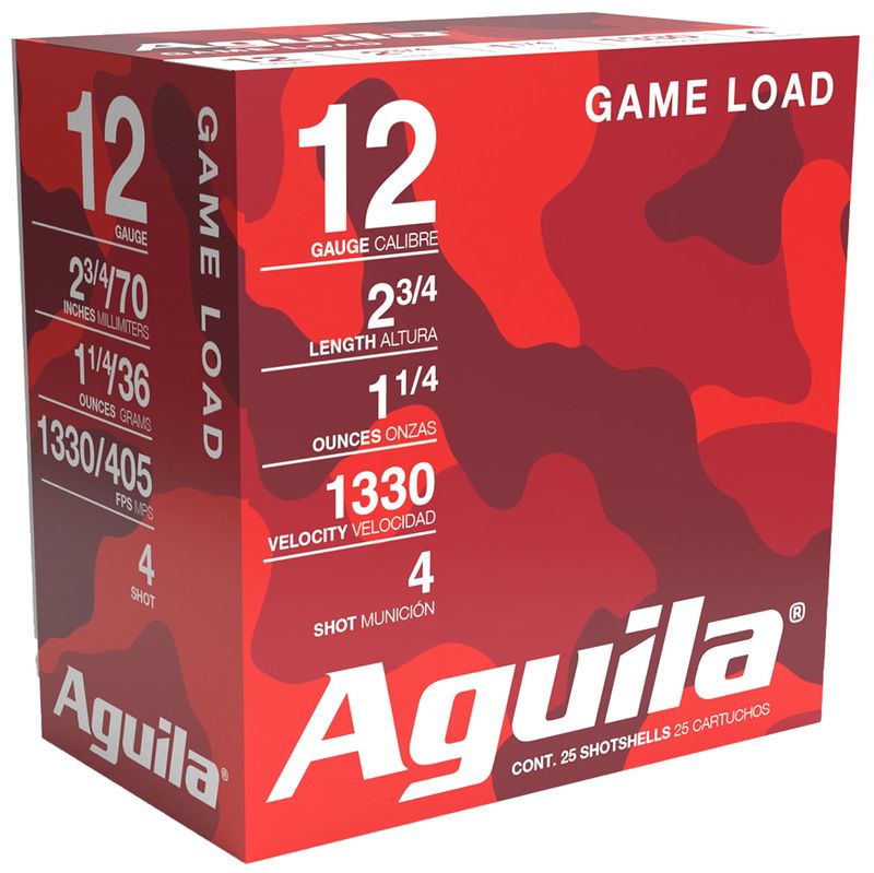 Aguila 1CHB1204 Birdshot High Velocity 12Gauge 2.75" 1 1/4oz 4Shot