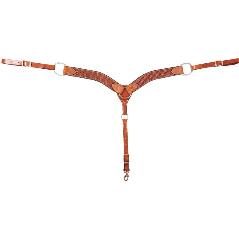 Breast Collar 2015 2" Chestnut Basket Tooled