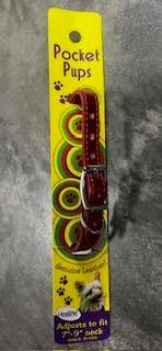 Pocket Pup Collar 7"-9" Red