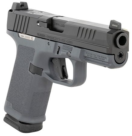 Ruger RXM 9mm 15+1 4" Black FNC Nitride Stainless Steel Barrel, Black FNC Nitride Optic Ready/Serrated Alloy Steel Slide, Stealth Gray Polymer Frame w/Accessory Rail, Stealth Gray Magpul Enhanced Grip