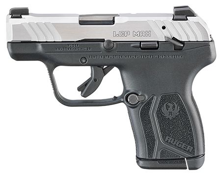 Ruger LCP Max Compact Frame 380 ACP 10+1 2.80" Black Oxide Alloy Steel Barrel, Matte Stainless Steel Serrated Slide, Black Polymer Frame, Textured Grip