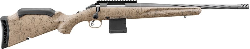 Ruger 46919 American II Ranch 5.56 NATO 10+1 16.10" Cobalt Cerakote Spiral Fluted Threaded Barrel &amp; Alloy Steel Receiver w/Picatinny Rail, Flat Dark Earth Splatter Adj LOP Synthetic Stock