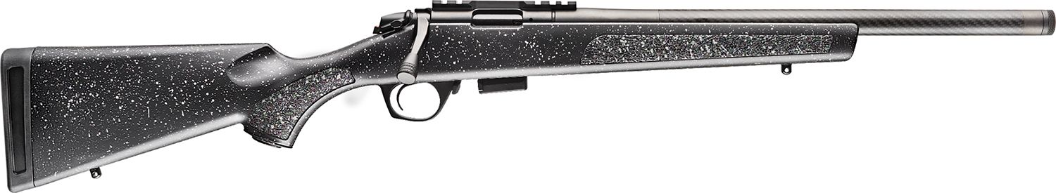 Bergara Rifles BMR006 BMR Carbon Fiber Full Size 17 HMR 5+1/10+1 20" Matte Blued Carbon Fiber/Steel Threaded Barrel &amp; Drilled &amp; Tapped Steel Receiver, Fixed Black/Gray Speckled Synthetic Stock