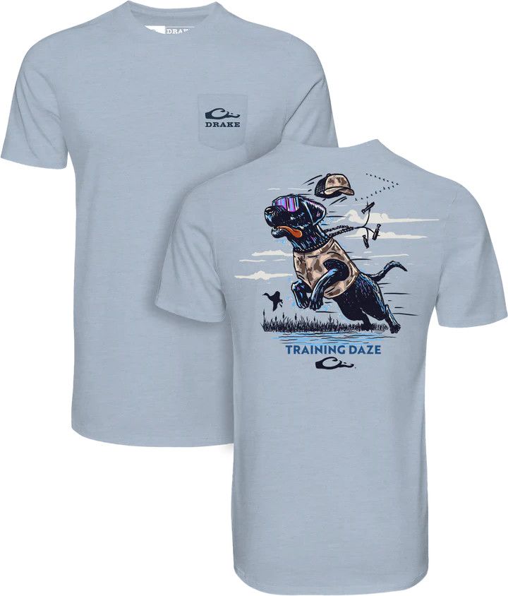 Drake Training Daze Lab T-Shirt Cerulean Light Heather