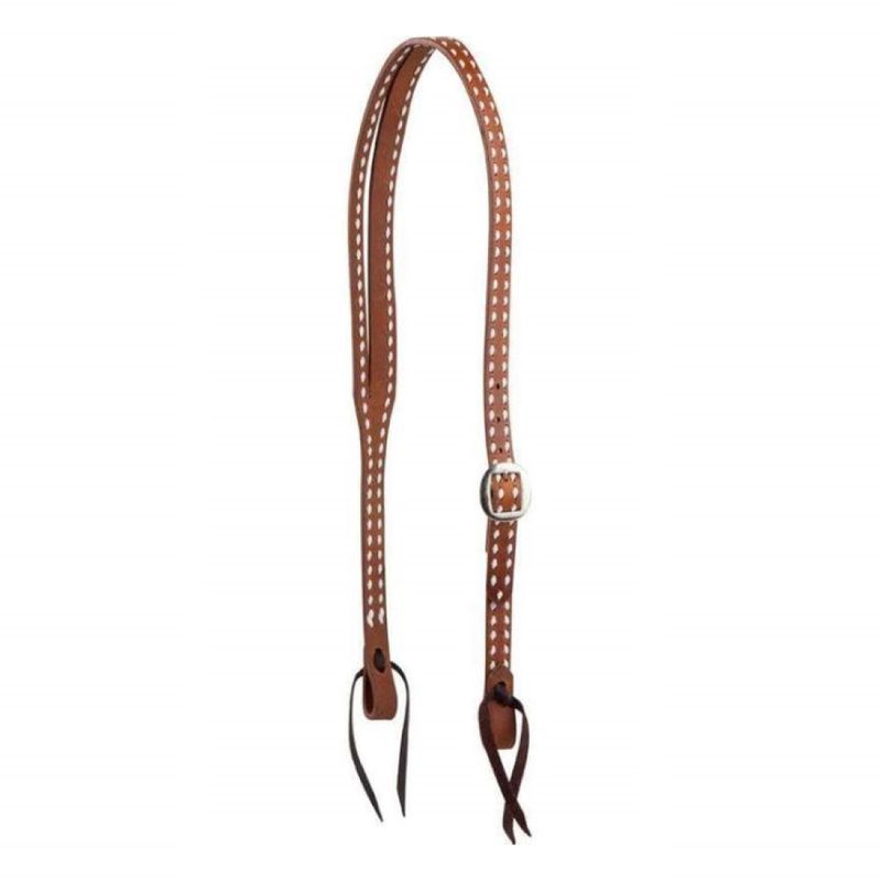 Split Ear Headstall w/ White Buckstitch