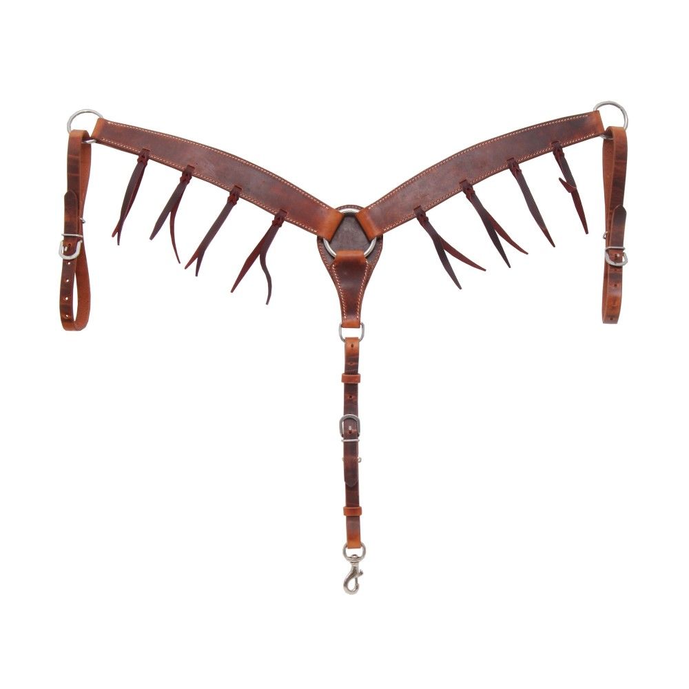 Harness Leather Breast Collar w/ Latigo Strings
